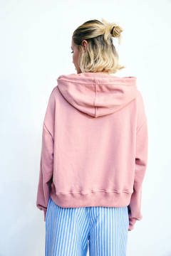 Hoodie Crop Basic Rosa - tienda online