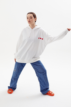 Hoodie Hearts Blanco - comprar online