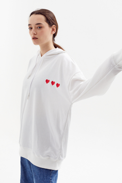 Hoodie Hearts Blanco