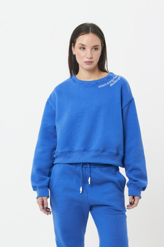 Buzo Crop Energy Azul - comprar online