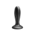 Dildo plug de 12cm com ventosa na cor preta, ideal para uso em cintas para lésbicas.