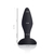 Plug de silicone preto de 10 cm com medidas indicativas para uso anal