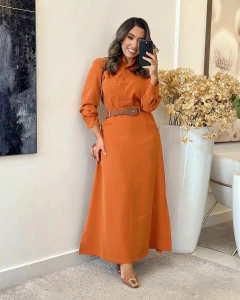 Conjunto Carmin – Camisa + Saia Longa em Tecido Marrant