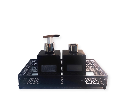 Kit Difusor de Ambiente, Sabonete Liquido e Bandeja de Metal