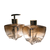 Kit Vidro Estrela Degrade Marrom e Transparente 250ml
