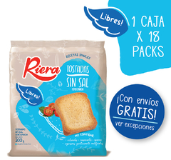 Tostadas Sin Sal Riera 18 Packs X200g