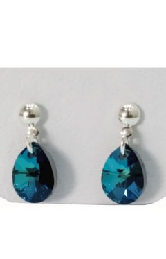 Aros gota Swarovski azul