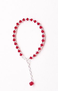 PULSERA SWAROVSKI CON BOLITAS - ROJA