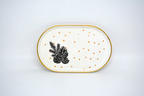 MINI PRATO NATAL COLEÇÃO FOREST GLOW - PINHAS