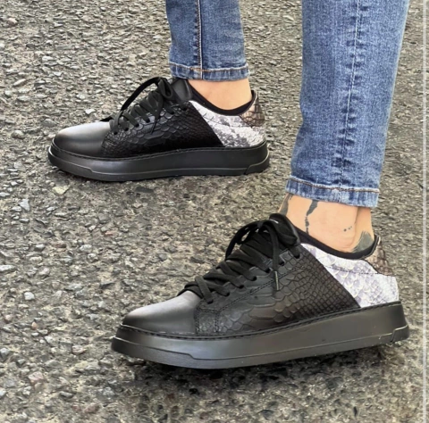 Montecarlo negra croco talon plata