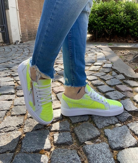 Milan croco blanco y fluor