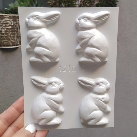 Placa pvc plastica conejo x 4 - pascua