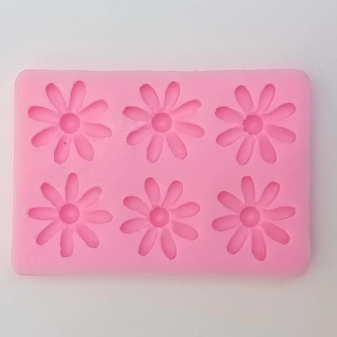 Molde puntilla silicona 6 flores 8 petalos 041K7