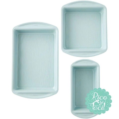 Moldes antiadherentes set x 3 Rectangulo tamaños diferentes - Texturra - wilton