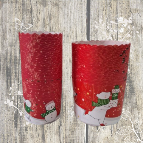 Molde Pan Dulce 500gr - Diseño Rojo - Animales patinando