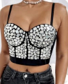 CORSET IMPORTADO BORDADO MILAN NEGRO