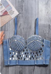 CORSET INPORTADO DENIM BORDADO