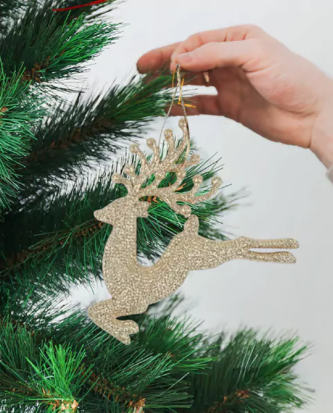 set x 4 renos dorados