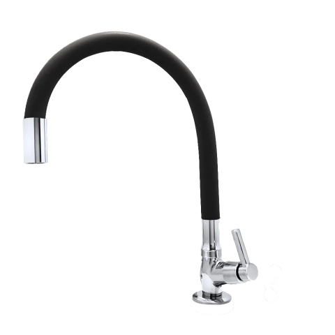 Torneira Cozinha Mesa Bancada Flexível Colorida Preto e Cromado 1/4 de Volta Luxo