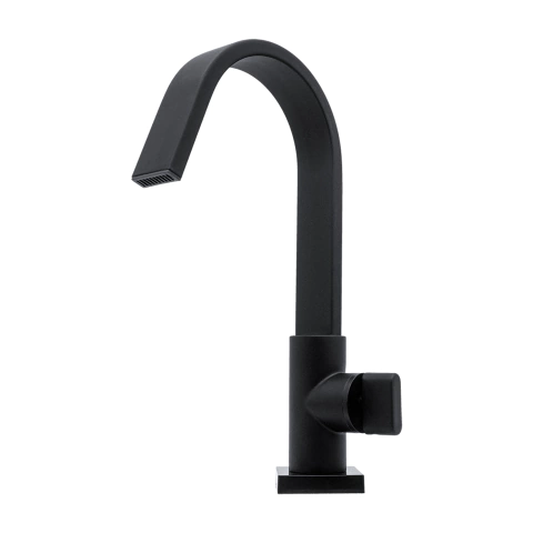 Torneira Lavatório Banheiro Bica Alta 1/4 de Volta Preto Fosco