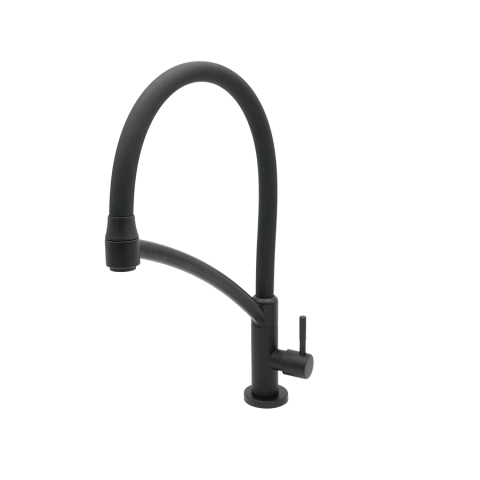 Torneira De Cozinha Mesa Arco Flexível Bica Alta Gourmet Preto Fosco