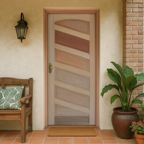 Porta Mirabela Mista Batente Misto Fechadura Externa Taco de Golf - Rodam