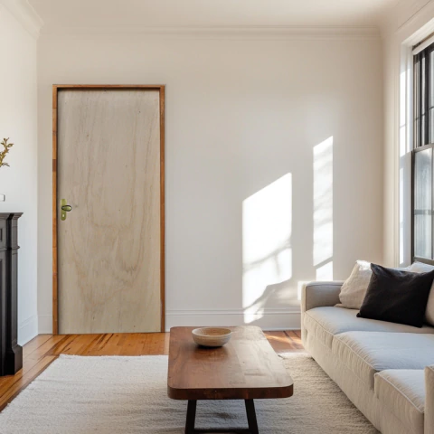 Porta Lisa Mescla Batente Misto Fechadura Interna Taco de Golfe - Rodam