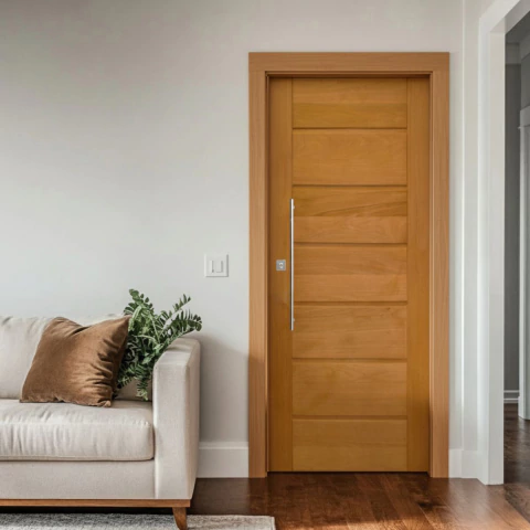 Porta BBB Tauari Batente Misto Fechadura Rolete Pux.Tubo 600mm Cromado - Rodam