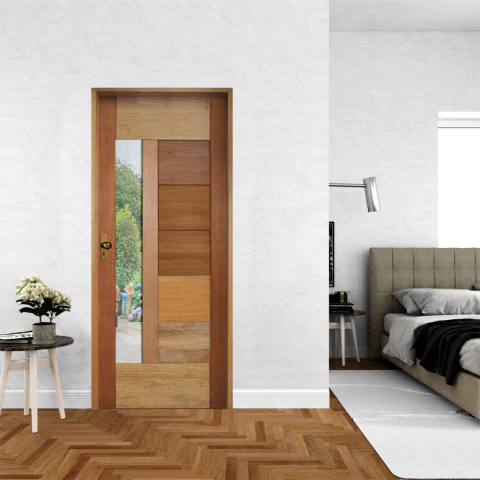 Porta BBB com Visor Mista Batente Misto Fechadura Externa Taco de Golf - Rodam - comprar online