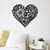 Woodecora - Aplique de Parede em Mdf 3D Coração Floral. Escultura, Quadro Decorativo