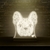 Woodecora - Luminária Acrílico Led Cachorro Bulldog para decorar sala, quarto, escritório