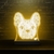 Woodecora - Luminária Acrílico Led Cachorro Bulldog para decorar sala, quarto, escritório