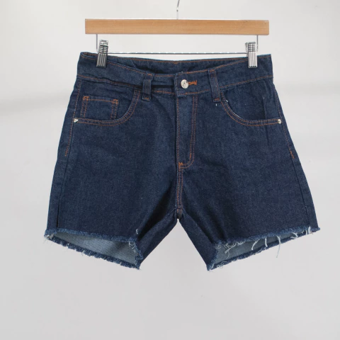 Short Azul Oscuro Desflecado