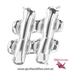 GLOBO SIMBOLO # PLATEADO 16"