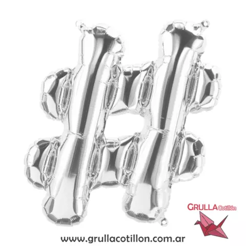 GLOBO SIMBOLO # PLATEADO 16"