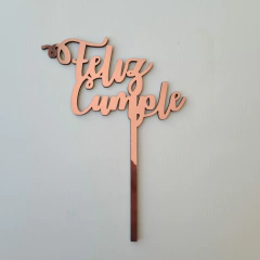 Imagen de CAKE TOPPER FELIZ CUMPLE CURSIVA CON RULO