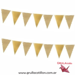 BANDERIN DORADO - ZIG ZAG - GRULLA COTILLÓN