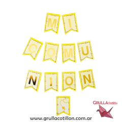 BANDERIN MI COMUNION AMARILLO