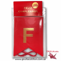 BANDERIN FELIZ CUMPLEAÑOS ROJO - comprar online