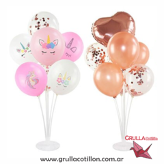 BASE PARA 7 GLOBOS CON PALITOS - GRULLA COTILLÓN