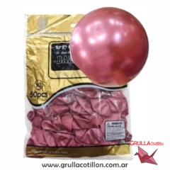 BOLSA GLOBO CROMADO ROSA VIEJO 10" x50