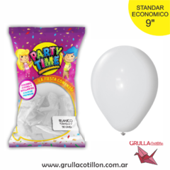 BOLSA GLOBO STANDAR BLANCO 9" x50