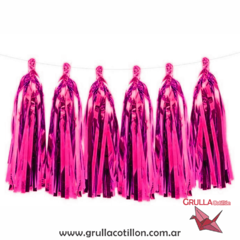 GUIRNALDA BORLAS FUCSIA