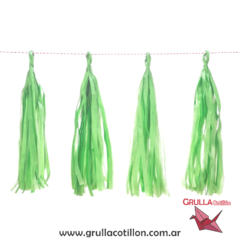 GUIRNALDA BORLAS VERDE PASTEL
