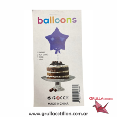 CAKE TOPPER GLOBO ESTRELLA 25 cm. (Elegir color)