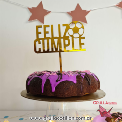 CAKE TOPPER FELIZ CUMPLE PELOTA
