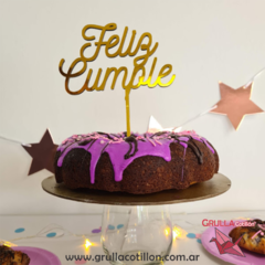 CAKE TOPPER FELIZ CUMPLEAÑOS ONDA