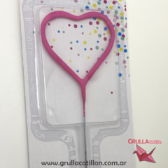 VELA CHISPITAS CORAZÓN ROSA SPARKLER en internet