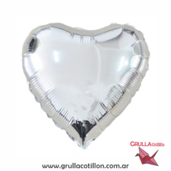 GLOBO CORAZON PLATEADO 18"