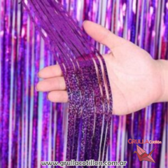 CORTINA METALIZADA VIOLETA HOLOGRAFICA